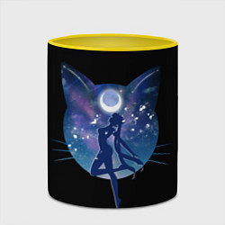 Кружка 3D Sailor Moon силуэт, цвет: 3D-белый + желтый — фото 2