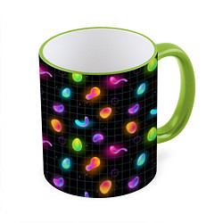 Кружка 3D Ночные фонарики-светлячки, цвет: 3D-светло-зеленый кант
