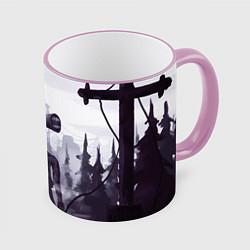 Кружка 3D СИРЕНОГОЛОВЫЙ В ГОРОДЕ, цвет: 3D-розовый кант