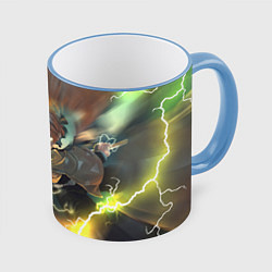 Кружка 3D ZENITSU ЗЕНИТСУ ЛОГО спина, цвет: 3D-небесно-голубой кант