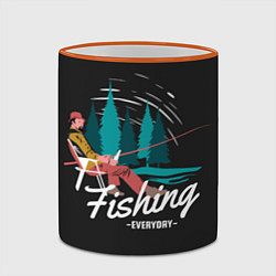 Кружка 3D Рыбалка Fishing, цвет: 3D-оранжевый кант — фото 2