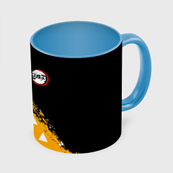 Кружка 3D КОСТЮМ ЗЕНИЦУ ZENITSU KNY, цвет: 3D-белый + небесно-голубой