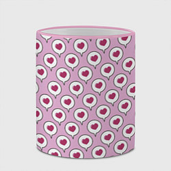 Кружка 3D Сердечки в облачках, цвет: 3D-розовый кант — фото 2