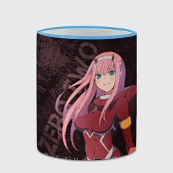 Кружка 3D Zero Two Любимый во Франксе, цвет: 3D-небесно-голубой кант — фото 2