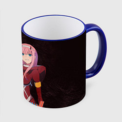 Кружка 3D Zero Two Любимый во Франксе, цвет: 3D-синий кант