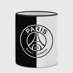 Кружка 3D ФК ПСЖ PSG BLACK & WHITE, цвет: 3D-черный кант — фото 2
