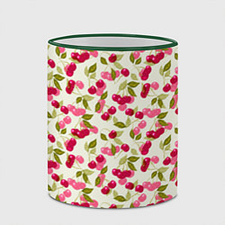 Кружка 3D Спелая вишня, цвет: 3D-зеленый кант — фото 2