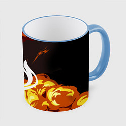 Кружка 3D PIRO ПИРО ГЕНШИН, цвет: 3D-небесно-голубой кант