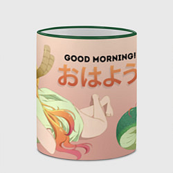 Кружка 3D Toru Dragon - Good morning, цвет: 3D-зеленый кант — фото 2