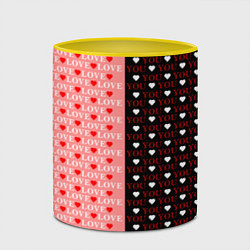 Кружка 3D LOVE YOU ЛЮБЛЮ ТЕБЯ Z, цвет: 3D-белый + желтый — фото 2