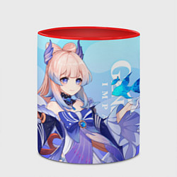 Кружка 3D Genshin Impact, Кокоми, цвет: 3D-белый + красный — фото 2