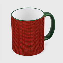 Кружка 3D Красная вязь, цвет: 3D-зеленый кант