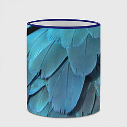 Кружка 3D Перья попугая, цвет: 3D-синий кант — фото 2