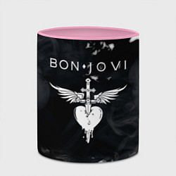 Кружка 3D BON JOVI БОН ДЖОВИ, цвет: 3D-белый + розовый — фото 2