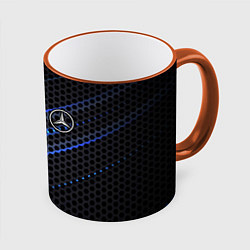 Кружка 3D MERCEDES LOGO NEON, цвет: 3D-оранжевый кант