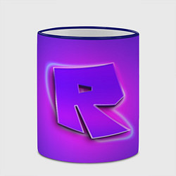 Кружка 3D ROBLOX NEON LOGO РОБЛОКС, цвет: 3D-синий кант — фото 2
