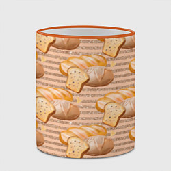 Кружка 3D Выпечка - хлеб и булочки, цвет: 3D-оранжевый кант — фото 2