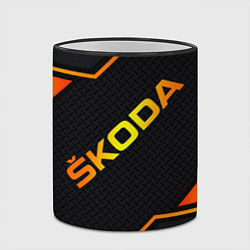 Кружка 3D Skoda Gold Шкода, цвет: 3D-черный кант — фото 2
