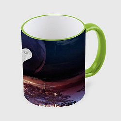 Кружка 3D ДЕСТИНИ ЗЕМЛЯ ХАБ, СТРАННИК НАД ГОРОДОМ, цвет: 3D-светло-зеленый кант