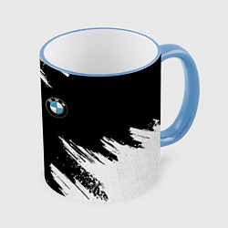 Кружка 3D BMW GRUNGE БМВ ГРАНЖ, цвет: 3D-небесно-голубой кант