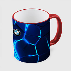 Кружка 3D BMW LOGO 3Д ПЛИТЫ ГЕОМЕТРИЯ, цвет: 3D-красный кант
