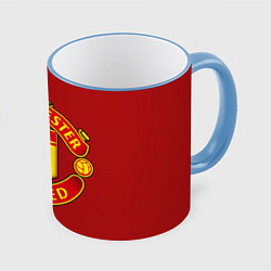 Кружка 3D Manchester United F C, цвет: 3D-небесно-голубой кант