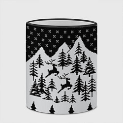 Кружка 3D Северные Олени в Горах, цвет: 3D-черный кант — фото 2