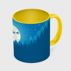 Кружка цветная Санта с Оленями