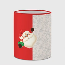 Кружка 3D Дед Мороз селфи, цвет: 3D-красный кант — фото 2