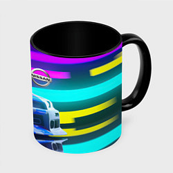 Кружка 3D NISSAN GT-R SKYLINE, цвет: 3D-белый + черный