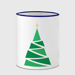 Кружка 3D Рождественское дерево, цвет: 3D-синий кант — фото 2