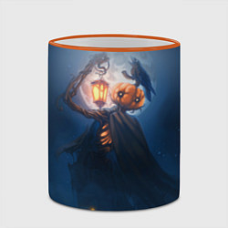 Кружка 3D ТЫКВИННЫЙ МОНСТР В ТУМАНЕ ХЕЛЛОУИН, цвет: 3D-оранжевый кант — фото 2