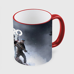 Кружка 3D МЕТРО ИСХОД АРТЁМ ,ЯДЕРНАЯ ЗИМА METRO EXODUS, цвет: 3D-красный кант