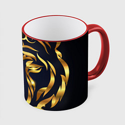 Кружка цветная Золотой символ года Тигр