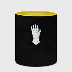 Кружка 3D Железные руки цвета легиона, цвет: 3D-белый + желтый — фото 2