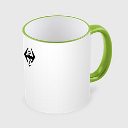 Кружка 3D THE ELDER SCROLLS SKYRIM FUS RO DAH ЧЁРНО БЕЛЫЙ, цвет: 3D-светло-зеленый кант