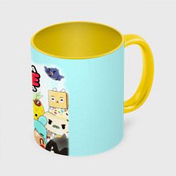 Кружка 3D Toca Boca Тока Бока все персонажи, цвет: 3D-белый + желтый