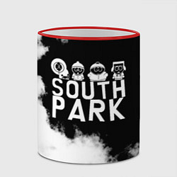 Кружка 3D Все пацаны на черном фоне Южный Парк, цвет: 3D-красный кант — фото 2