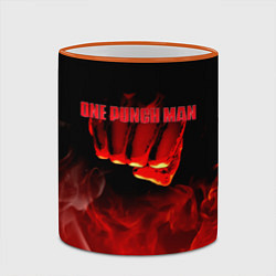 Кружка 3D Кулак One Punch-Man в огне, цвет: 3D-оранжевый кант — фото 2