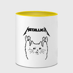 Кружка 3D Metallica Meowtallica, цвет: 3D-белый + желтый — фото 2