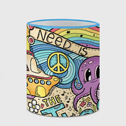 Кружка 3D All you need is The Beatles, цвет: 3D-небесно-голубой кант — фото 2