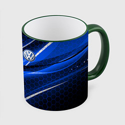 Кружка 3D VOLKSWAGEN LOGO SPORT, цвет: 3D-зеленый кант