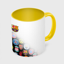 Кружка 3D FC BARCELONA LOGOBOMBING, цвет: 3D-белый + желтый