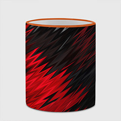 Кружка 3D ЧЁРНО КРАСНЫЕ КРАСКИ RED BLACK STRIPES, цвет: 3D-оранжевый кант — фото 2