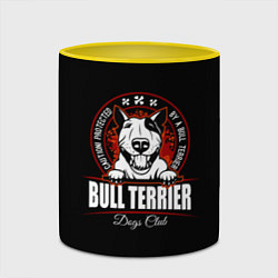 Кружка 3D Бультерьер Bull Terrier, цвет: 3D-белый + желтый — фото 2