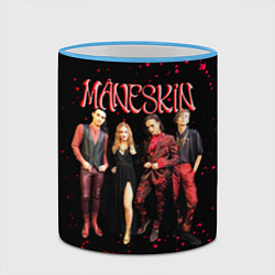 Кружка 3D Maneskin Лунный свет, рок - группа, цвет: 3D-небесно-голубой кант — фото 2