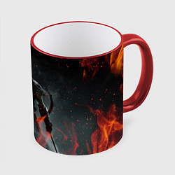 Кружка 3D TES SKYRIM DOVAHKIN FLAME ДРАКОНОРОЖДЕННЫЙ, цвет: 3D-красный кант