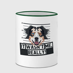 Кружка 3D Австралийская Овчарка Australian Shepherd, цвет: 3D-зеленый кант — фото 2
