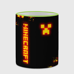 Кружка 3D MINECRAFT ОГНЕННЫЙ КРИПЕР, цвет: 3D-светло-зеленый кант — фото 2
