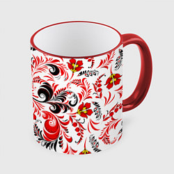 Кружка цветная Русская национальная роспись